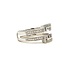 Milgrain Accented Square Shaped Ring Guard with Square & Round Diamonds  in 14k White Gold: 0.50ctw Diamonds