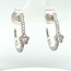 Flower Diamond J-Hoop Earrings in 14k White Gold: 0.50ctw Diamonds