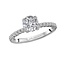 Classic French set Diamond Engagement Ring Semi-Mount for 1.0ct Round in 14k White Gold: 0.25ctw Diamonds