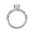 Alternating Round & Baguette Semi Mount Engagement Ring for 1.0Ct Round in 14k White Gold: 0.30ctw Diamonds