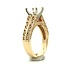 Wide Fancy Scroll Solitaire Engagement Ring with Cathedral Shank for 7.5mm RBC in 14k Yellow Gold