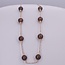 Chocolate Freshwater Station Pearl Station Necklace 16" in 14k Yellow Gold: 10-10.5mm