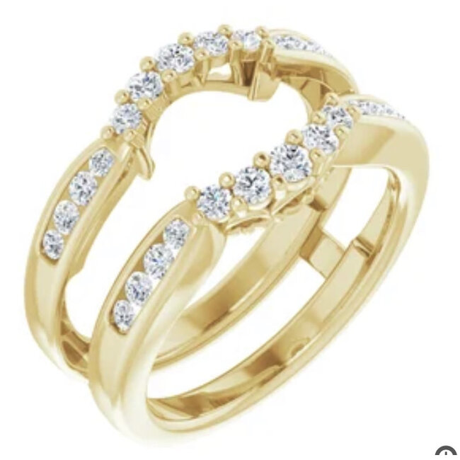 Shared & Channel Set Diamond Ring Guard in 14k Yellow Gold: 0.50ctw Diamonds