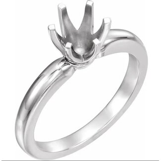 Six Prong Solitaire with Bombé Shank Engagement Ring Mounting for 2.0ct Round in 14k White Gold