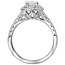 Romance Beautifully crafted from 14kt white gold, this engagement ring showcases a 1/2 carat oval center surrounded by brilliant cut sparkling diamonds. (D 1 carat total weight)