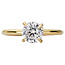 Romance This 14kt yellow gold semi-mount engagement ring has a hidden halo of diamonds underneath a center setting that will accommodate a 6.5mm round diamond. (D .06 carat total weight)