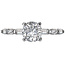 Romance This is a 14kt white gold semi-mount engagement ring with baguette and marquise cut diamonds alternating along the shank on either side of a center setting that will accommodate a 6.5mm round diamond. (D 1/3 carat total weight)