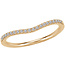 Romance This is a 14kt yellow gold wedding band with a curved front lined with diamonds. (D 1/7 carat total weight)