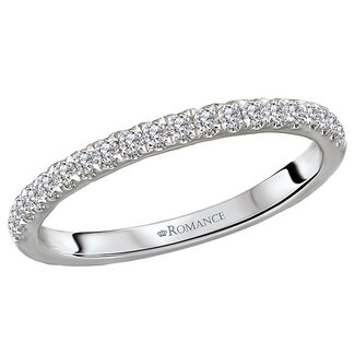 Romance Matching 14kt white gold band with 20 microset diamonds. (D 1/5 carat total weight)