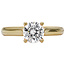 Romance High polished 14kt yellow gold semi-mount solitaire engagement ring.  This setting will accommodate a 6.5mm round diamond, sold separately.