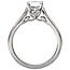 Romance High polished 14kt white gold semi-mount solitaire engagement ring.  This setting will accommodate a 7.5x5.5mm oval diamond, sold separately.