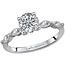 Romance Dazzling engagement ring created in high polished 14kt white gold showcases marquise sparkling diamonds surrounding the center setting that will accommodate a 6.5mm round diamond. (D 1/4 carat total weight)