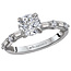 Romance This beautiful ring showcases sparkling round and baguette diamonds set in high polished 14kt white gold. (D 1/3 carat total weight) This ring is a SEMI-MOUNT and it comes with NO CENTER STONE as shown but it will accommodate a 6.5mm round center stone.