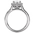 Romance This is a beautiful semi-mount engagement ring is crafted in high polished 14kt white gold with a diamond halo surrounding a center setting that will accommodate a 8x5mm pear shaped diamond. (D 1/4 carat total weight)