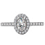 Romance Dazzling engagement ring created in high polished 14k white gold showcases round brilliant cut diamonds surrounding the center setting that will accommodate an oval 6.5x4.5mm diamond center. (D 1/3 carat total weight