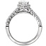 Romance Beautiful bridal ring showcases a pear shaped halo created with brilliant cut sparkling diamonds set in high polished 14kt white gold. (D 1/3 carat total weight) This SEMI-MOUNT ring comes with NO CENTER STONE but it will accommodate a 7x5mm pear center.