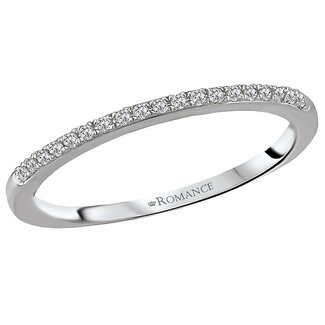 Romance This is a matching wedding band with round diamonds created in 14kt white gold. (D 1/10 carat total weight)