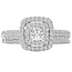 Romance This elegant semi-mount ring is created in 14k white gold and features a double halo of round sparkling diamonds.  (D1/2 carat total weight)