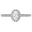 Romance Oval Halo Diamond Ring in 14kt White Gold. (D 5/8 carat total weight) This Includes an Oval Center Stone of D 3/8 carat weight as Shown.