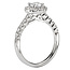 Romance Round Halo Diamond Ring in 14kt White Gold. (D 3/8 carat total weight) This item is a SEMI-MOUNT and it comes with NO CENTER STONE as shown but it will accommodate a 4.8mm round center stone.