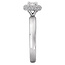 Romance Double row diamond halo ring created in 14kt white gold. (D 1/4 carat total weight) This item is a SEMI-MOUNT and it comes with NO CENTER STONE as shown but it will accommodate a 3.4mm cushion or princess cut center stone.