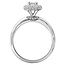 Romance Double row diamond halo ring created in 14kt white gold. (D 1/2 carat total weight) This Includes a princess cut center stone of D 1/4 carat weight as shown.