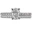 Romance Gorgeous french pave diamond ring crafted high polished 14kt white gold with a fancy peg head center.  (D 1/5 carat total weight) This ring is a SEMI-MOUNT and it comes with NO CENTER STONE as shown but it will accommodate a 7.5x5.5mm oval center stone.