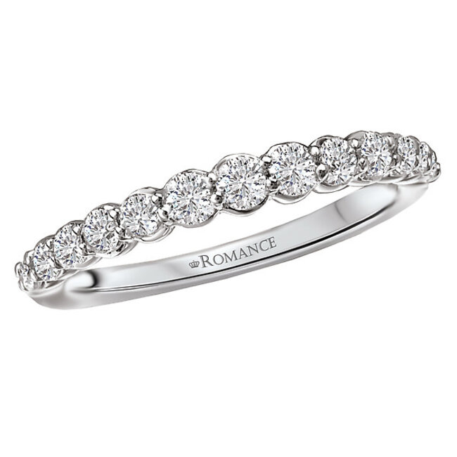 Romance Matching Wedding Band in 14kt White Gold. (D 1/2 carat total weight)