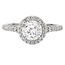 Romance Round Halo Diamond Ring in 14kt White Gold. (D 3/8 carat total weight) This ring is a SEMI-MOUNT and it comes with NO CENTER STONE but it will accommodate a 6.5mm round center stone.