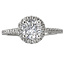 Romance Round Halo Diamond Engagement Ring in 14kt White Gold. (D  1/4 carat total weight) This item is a SEMI-MOUNT and it comes with NO CENTER STONE but it will accommodate a 6.5mm round center stone.