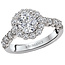 Romance Round Halo Micro-Set Diamond Ring in 14kt White Gold. (D 7/8 carat total weigh) This item is a SEMI-MOUNT and it comes with NO CENTER STONE as shown but it will accommodate a 6.5mm round center stone.