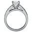 Romance Round channel set diamond ring in 14kt white gold with a 14K peg head center. (D. 5/8 carat total weight) This item is a SEMI-MOUNT and it comes with NO CENTER STONE as shown but it will accommodate a 6.5mm round center stone. peg head