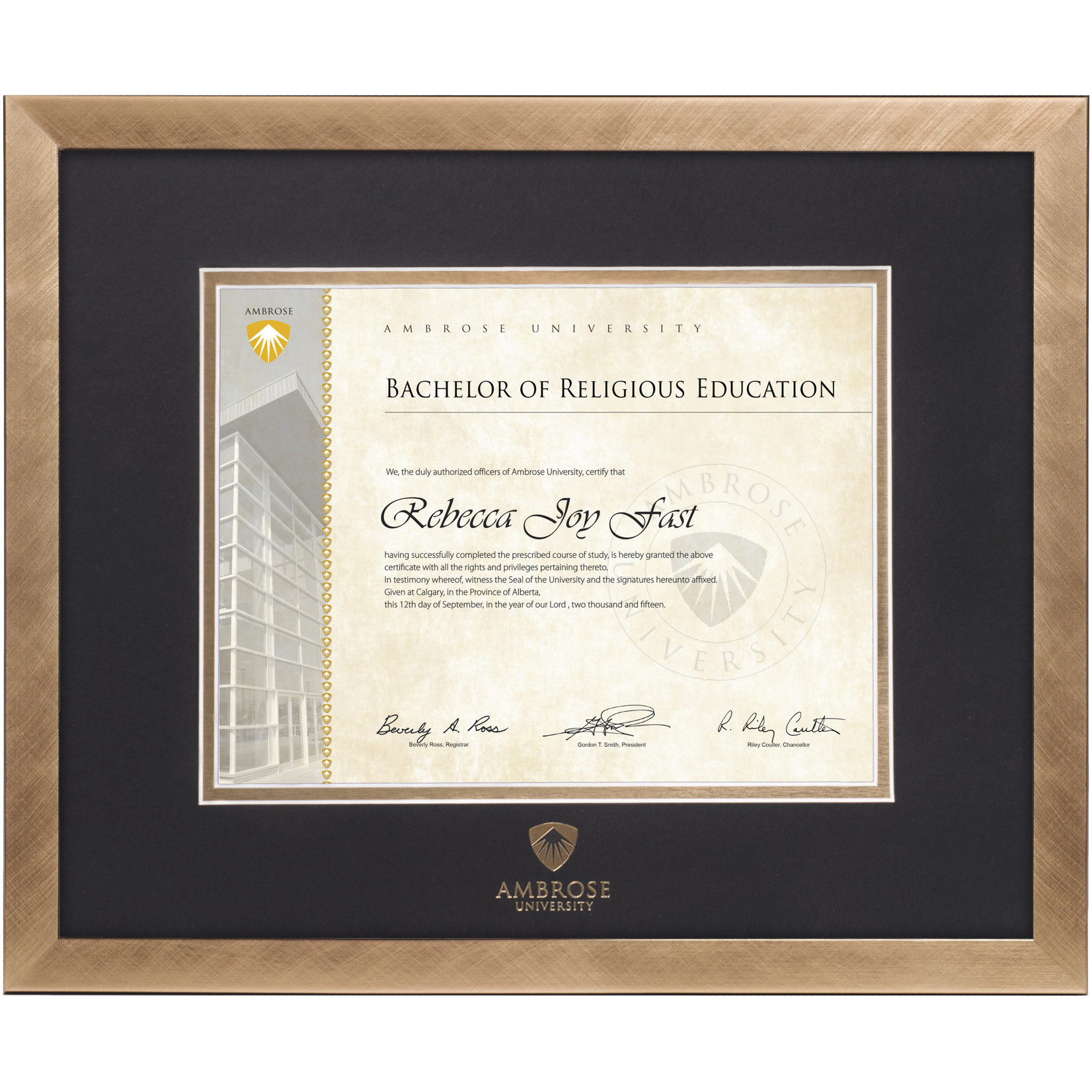 Florentine Gold Diploma Frame