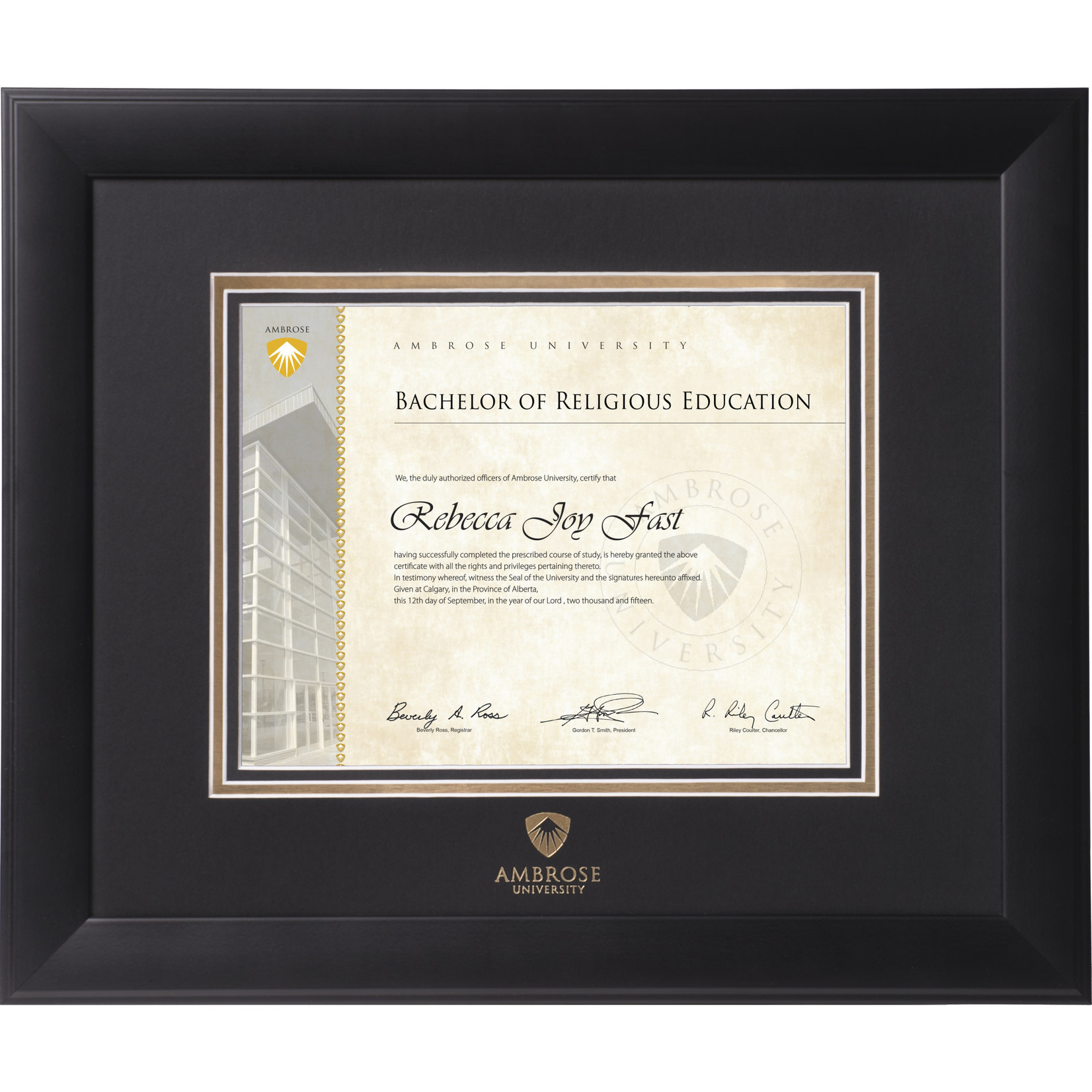 Infused Black Diploma Frame