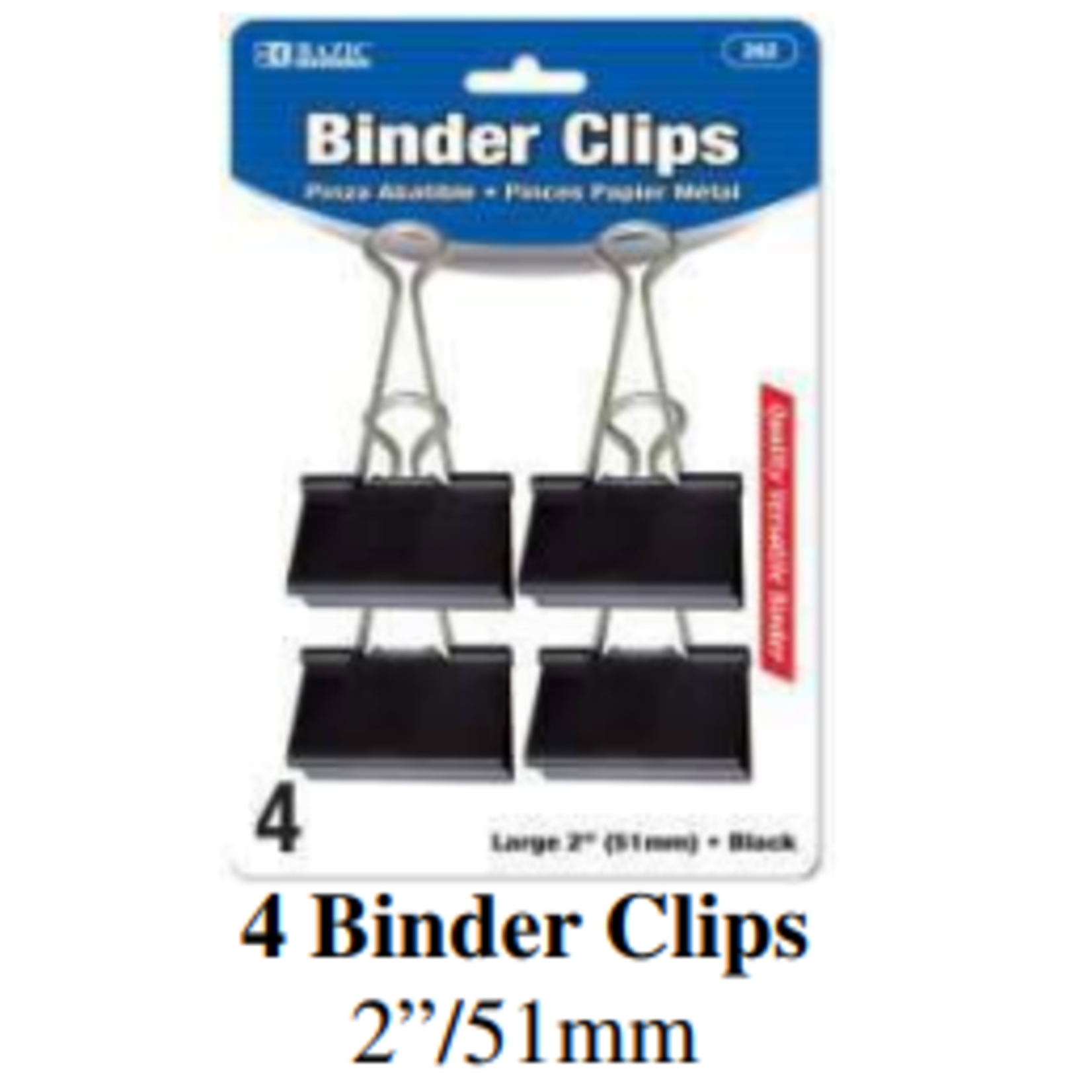 Binder Clips - Large black - 4pk