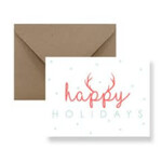 Happy Holidays Antlers - Christmas Card