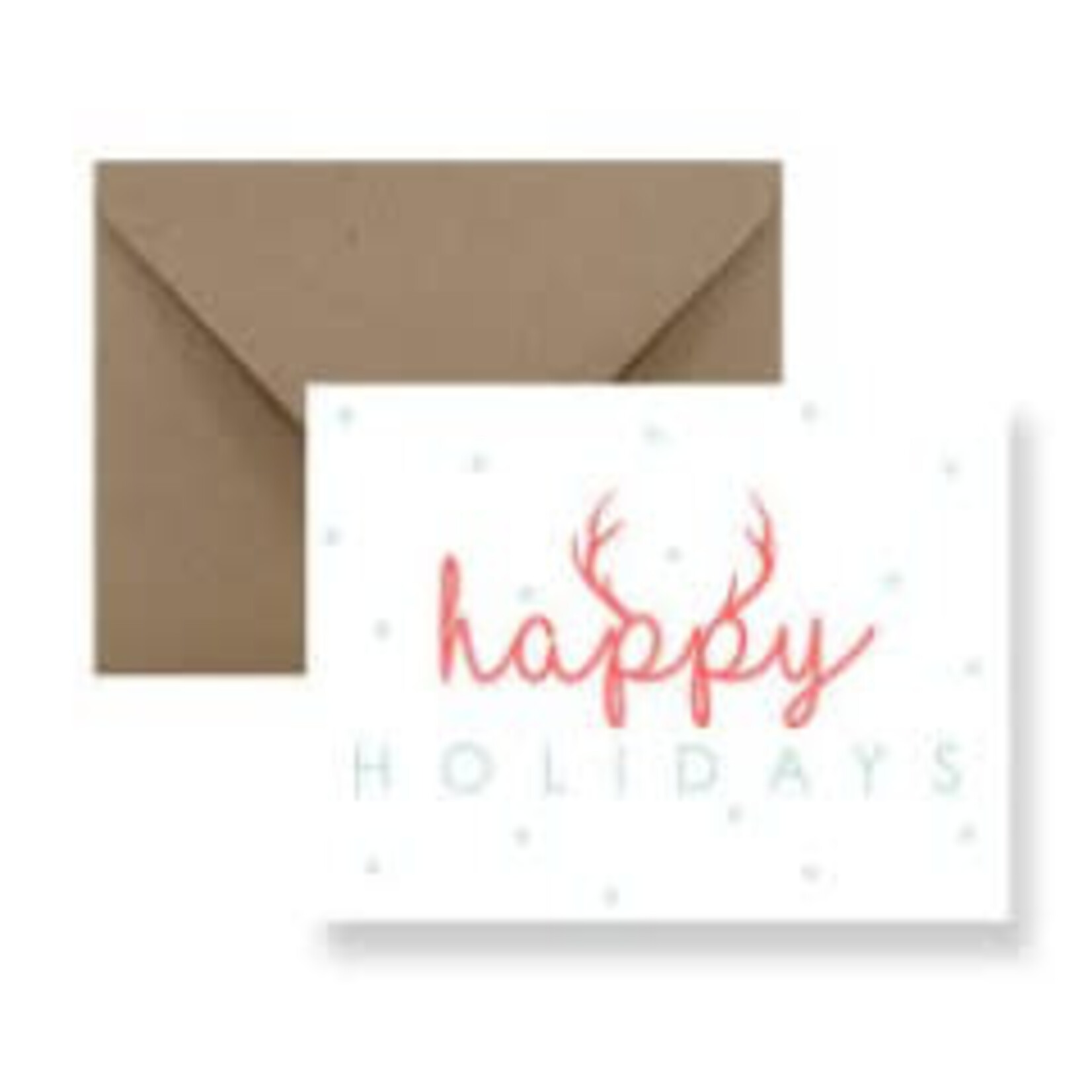 Happy Holidays Antlers - Christmas Card