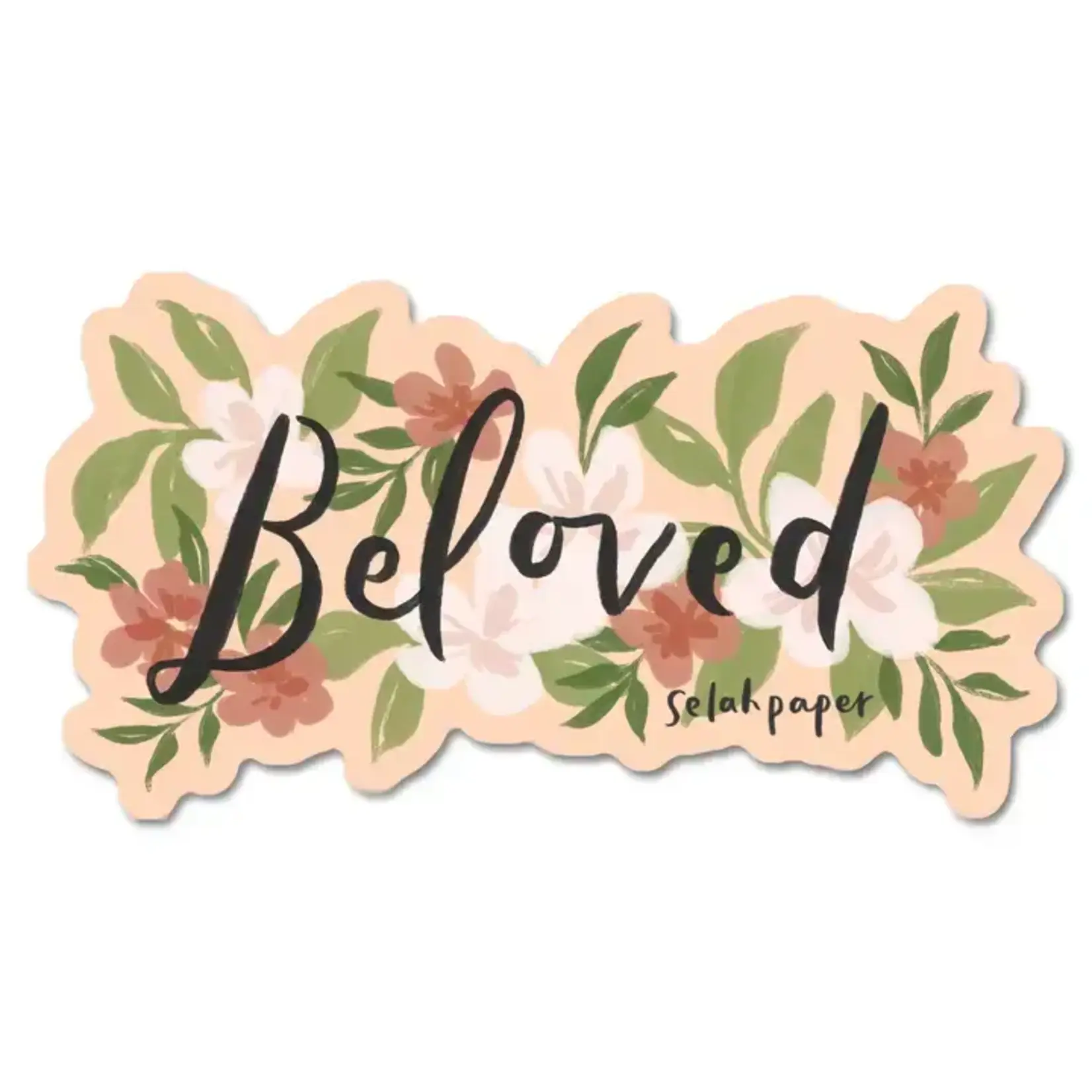 'Beloved' Floral Sticker