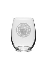 Campus Crystal Stemless Wine Glass "Goucher Seal" 15oz