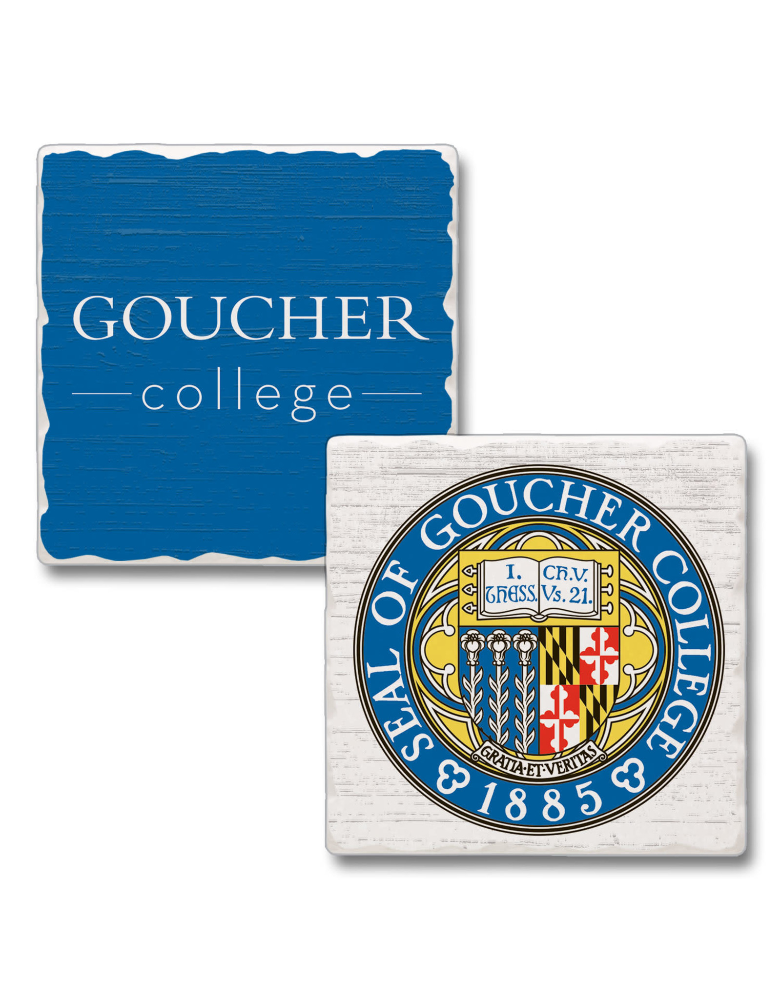 Jardine Tumbled Stone Absorbent Coasters "Goucher College/Seal"