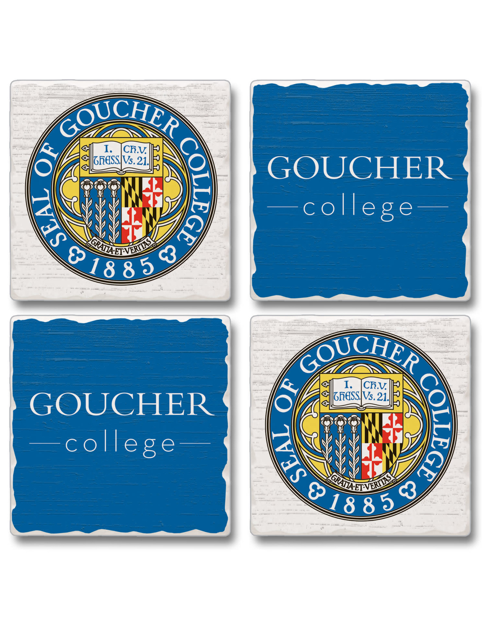 Jardine Tumbled Stone Absorbent Coasters "Goucher College/Seal"