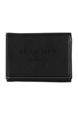 Jardine Antique Leather Trifold Wallet "Goucher College"