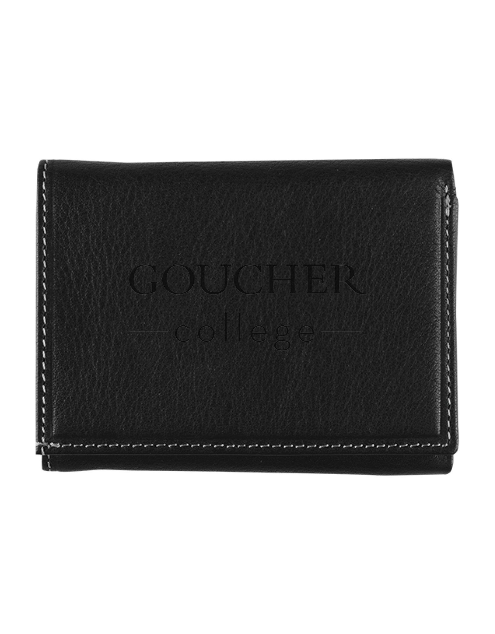 Jardine Antique Leather Trifold Wallet "Goucher College"
