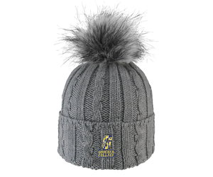 Louisville Two Tone Knit Pom Beanie w/Cuff L Wordmark | Black | One Size | Black/White