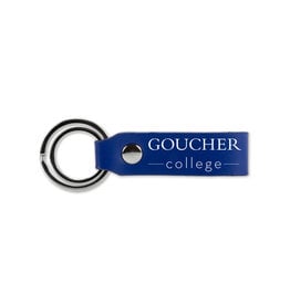 Jardine Laser Engraved Faux Leather Keychain "Goucher College" Royal