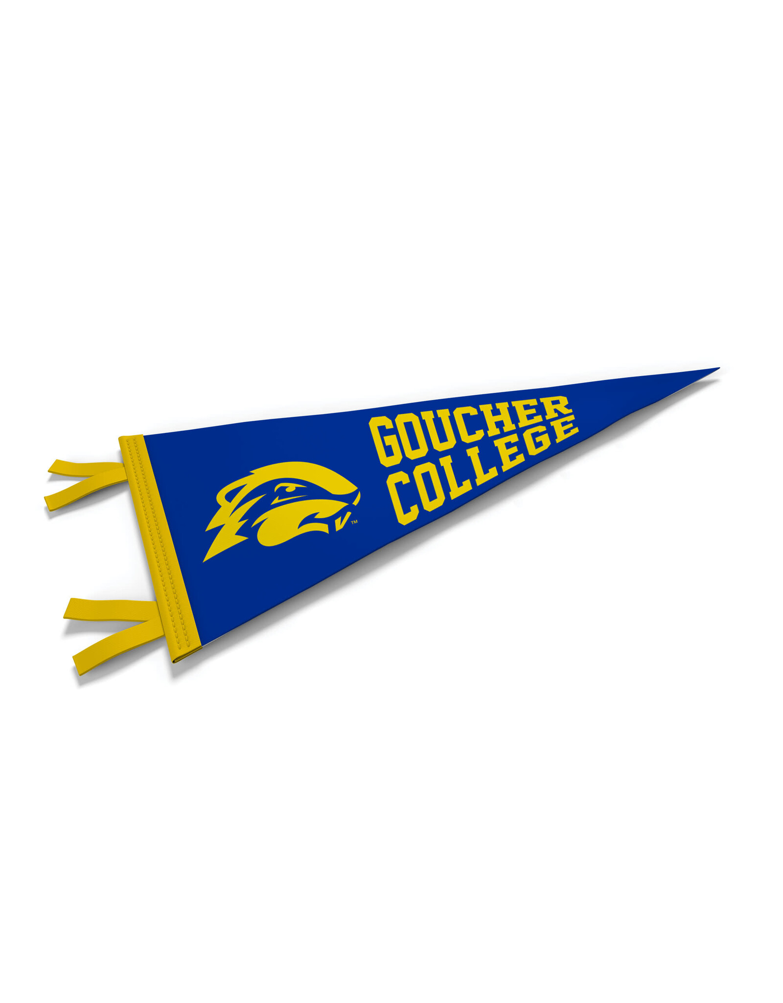 Jardine Wool Pennant 4"x9" "Goucher College w/ Gopher" Royal