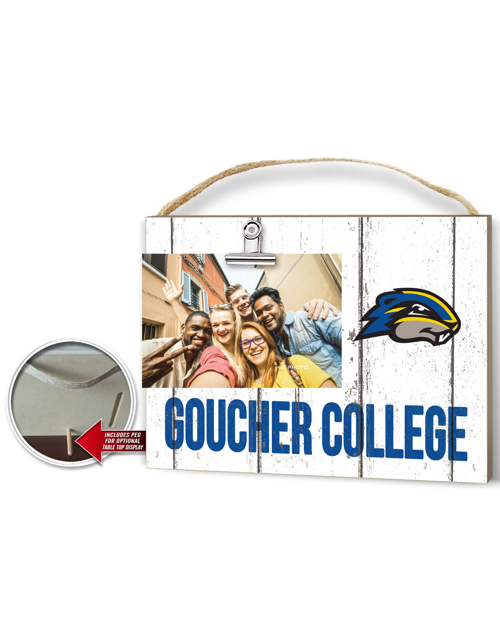 KH Sports Fan Clip It Weathered Photo Frame "Gopher/Goucher College" Natural/Royal