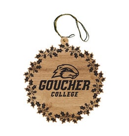 Jardine Wood Ornament "Goucher College w/ Gopher"