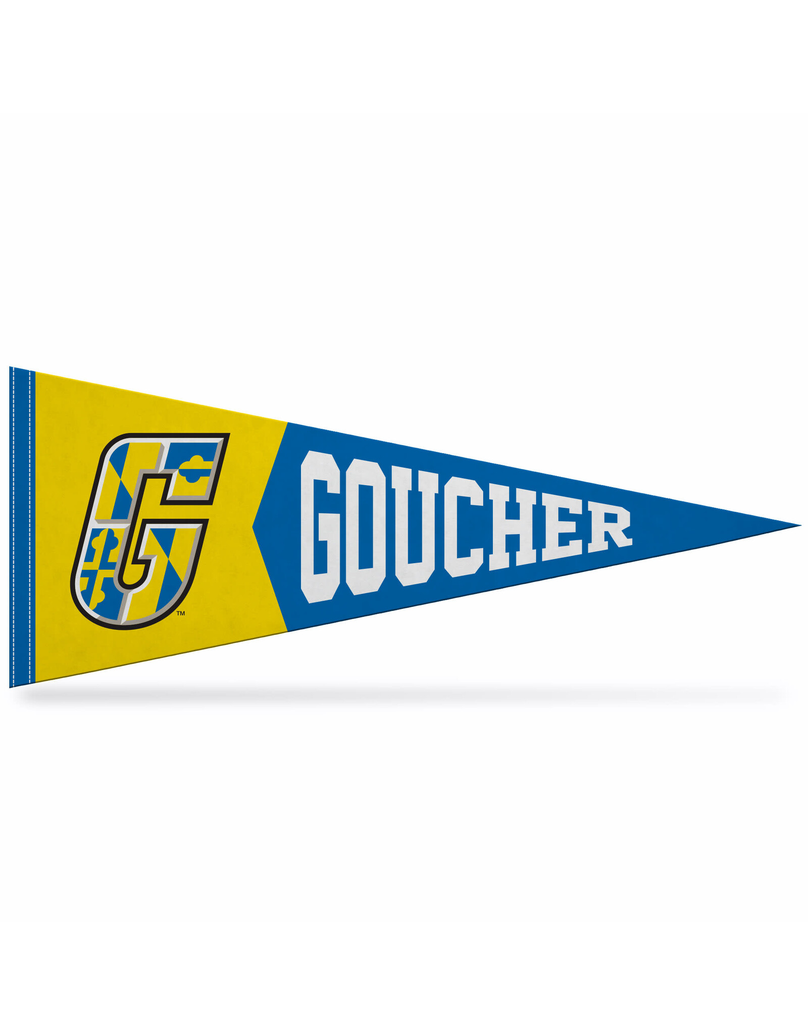 Jardine Felt Pennant 12"x30" "MD G w/ Goucher" Royal/Gold