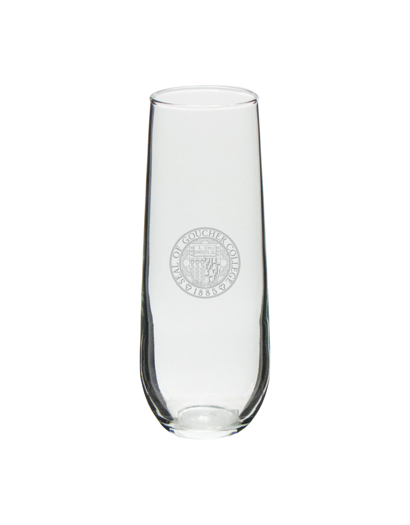 Campus Crystal Stemless Flute "Goucher Seal" 9.5oz